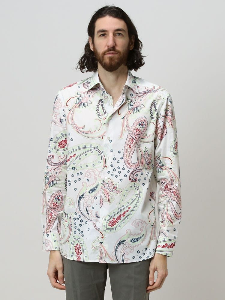 ETRO (エトロ) ストレッチコットン ペイズリー 長袖 シャツ ET221U129086300