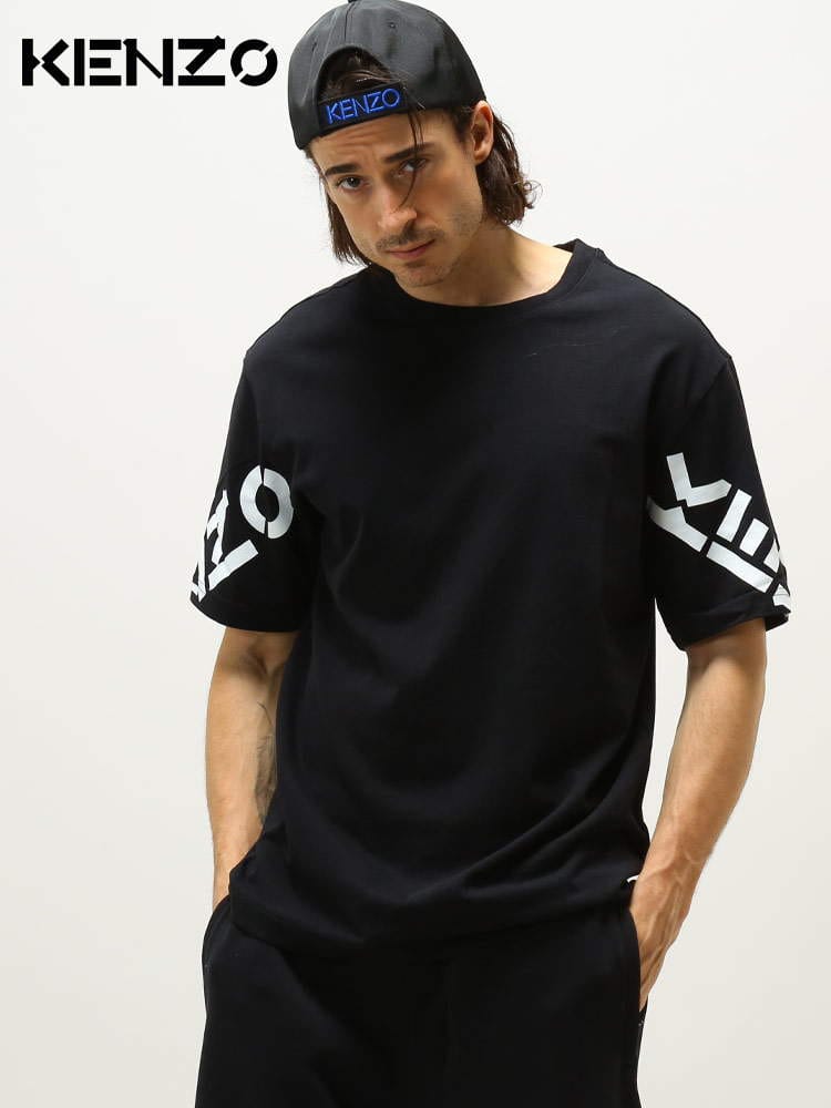 KENZO (ケンゾー) 袖ロゴ クルーネック 半袖 Tシャツ KZFC55TS2034SK