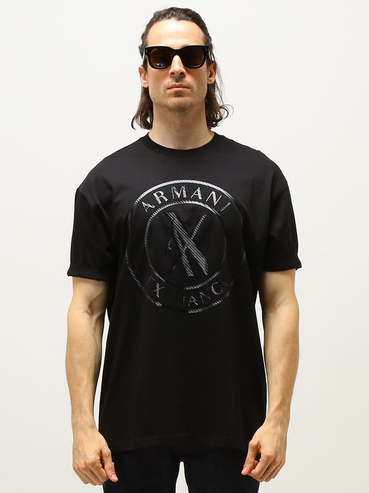 【オンラインストア限定】 ARMANI EXCHANGE アルマーニ エクスチェンジ メンズ サークル ロゴ プリント クルーネック 半袖 Tシャツ ブランド AE3LZTLCZJ9AZ