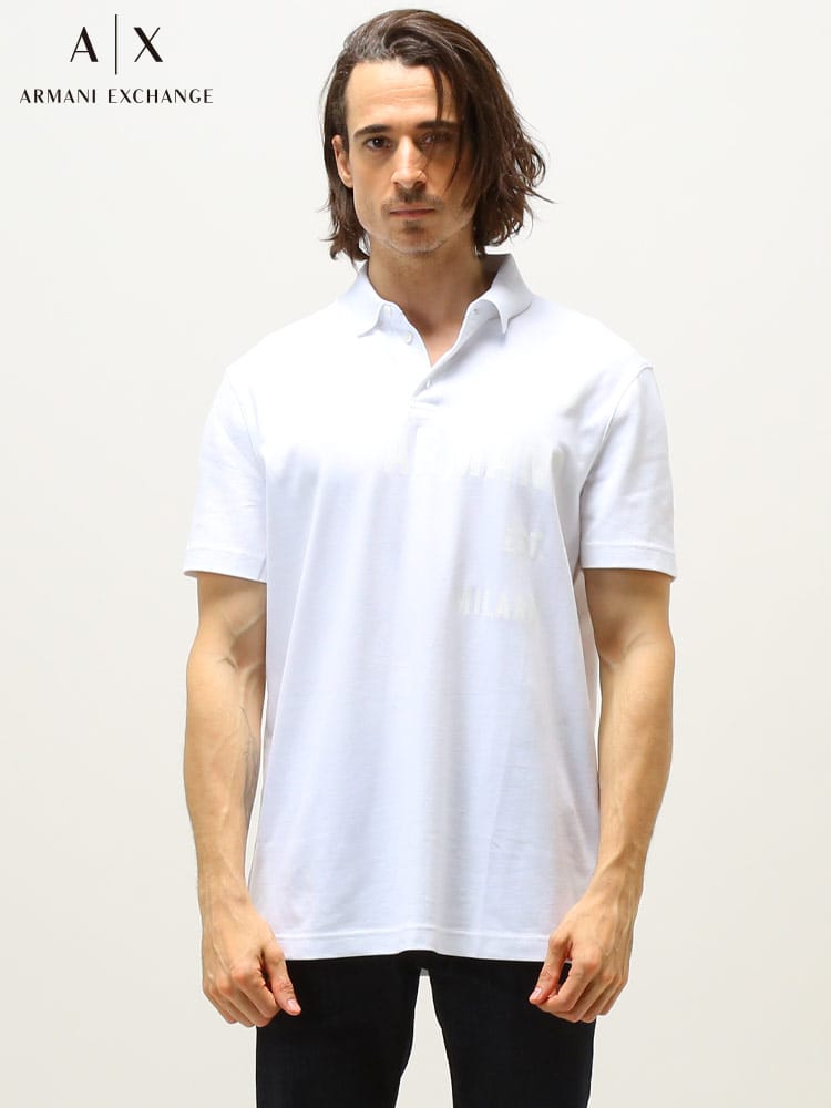 【オンラインストア限定】 ARMANI EXCHANGE アルマーニ エクスチェンジ メンズ サイド ロゴ 半袖 ポロシャツ ポロ ブランド レギュラーフィット AE3LZFBAZJ8NZ