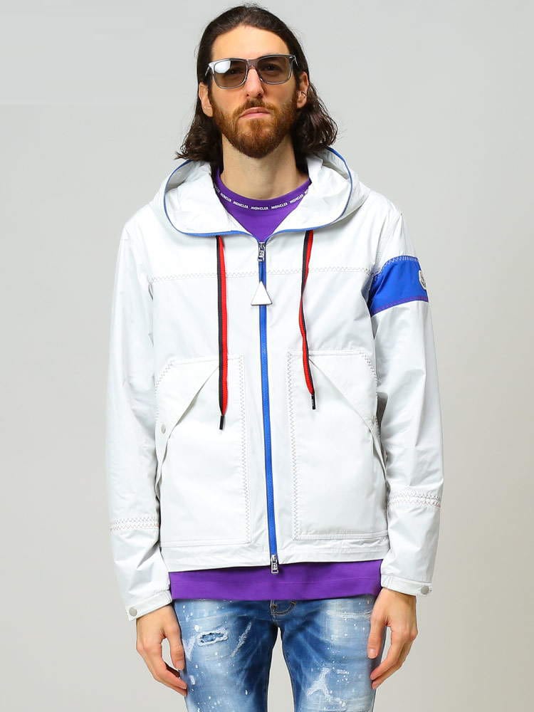 MONCLER モンクレール メンズ ライト アウター フード フルジップ ナイロン ジャケット スプリング アウター ロゴ ワッペン 薄手 軽量 Fujio MCFUJIO2