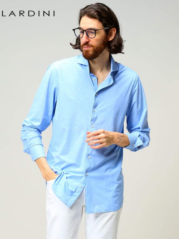 LARDINI (ラルディーニ) 無地 長袖 シャツ JERSEY LDJONNYEL580281 ブランド