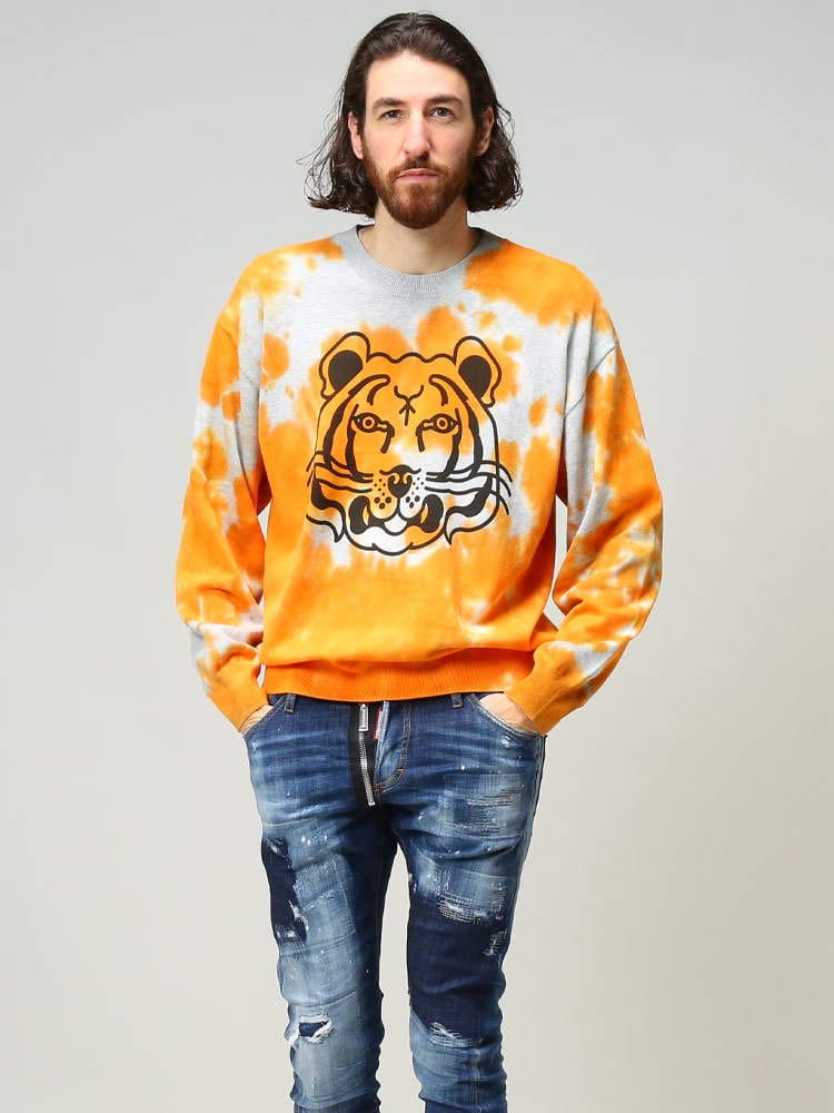 KENZO (ケンゾー) タイガー タイダイ柄 クルーネック ニット 
