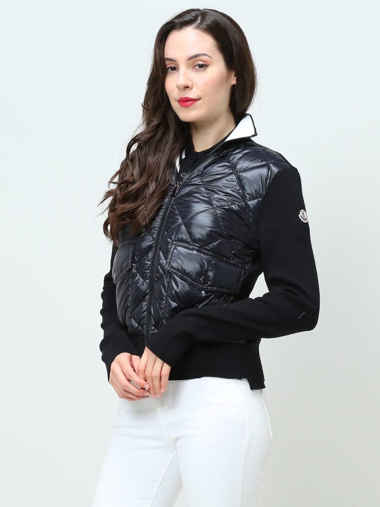 MONCLER モンクレール レディース ダウン ブランド カーディガン ブルゾン アウター ダイヤキルト ジップ ニット 春 秋 MCL9B00004M1131