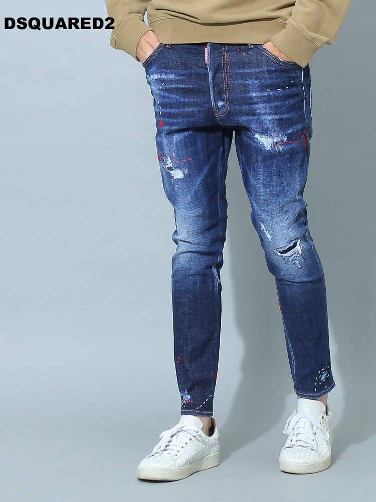 ディースクエアード メンズ デニム DSQUARED2 ブランド ジーンズ ボトムス ダメージ ボタンフライ ジーンズ RelaxLongCrotch D2LB1151S30664