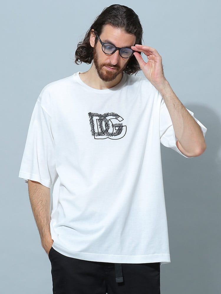 ドルチェ＆ガッバーナ メンズ Tシャツ 半袖 DOLCE&GABBANA ブランド トップス シャツ エンブロイダリー ロゴ DGG8OK4ZFU7EQ