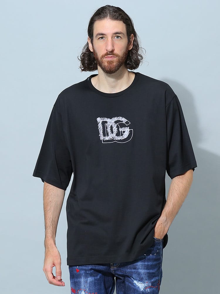 ドルチェ＆ガッバーナ メンズ Tシャツ 半袖 DOLCE&GABBANA ブランド トップス シャツ エンブロイダリー ロゴ DGG8OK4ZFU7EQ