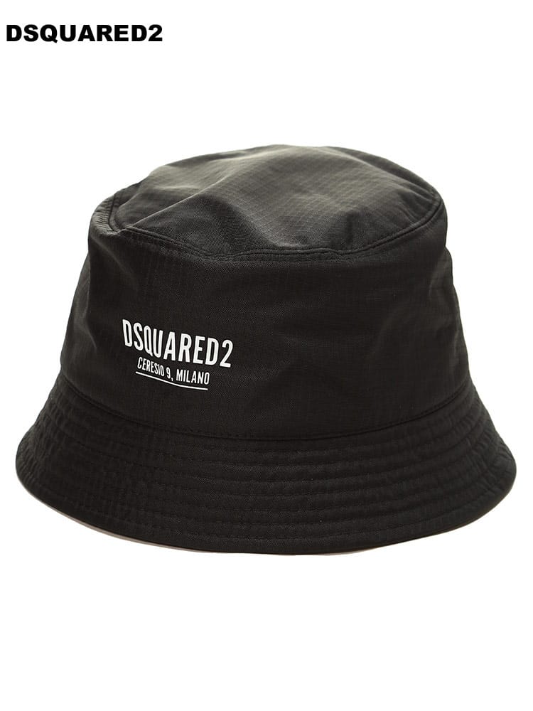 ディースクエアード メンズ 帽子 DSQUARED2 ブランド バケットハット バケハ ハット ナイロン SERECIO9 ロゴ プリント D2H003116805374