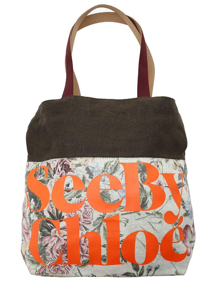 シーバイクロエ レディース バッグ See By Chloe ブランド トートバッグ 鞄 ロゴ リネン 花柄 SCCHS22ASB59C01