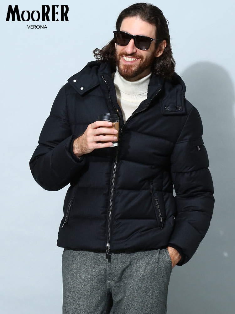 ムーレー メンズ ダウン MOORER ブランド ダウンジャケット ボンバージャケット アウター BRETT MRBRETTL1