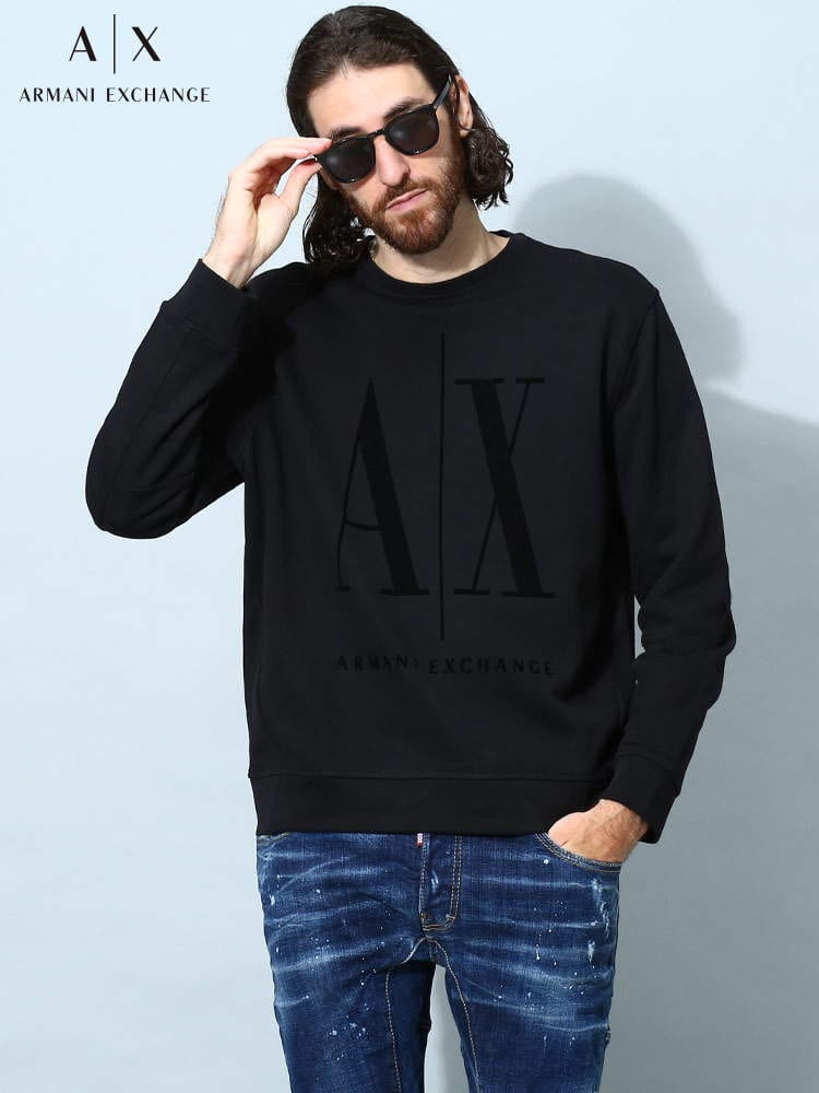 【オンラインストア限定】 アルマーニエクスチェンジ メンズ トレーナー ARMANI EXCHANGE ブランド スウェット トップス プルオーバー ロゴ プリント スエット AE8NZMPDZJ1ZZ