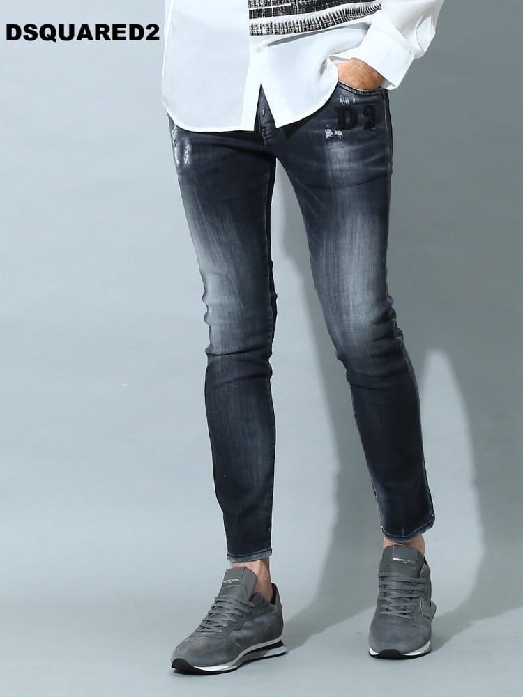 ディースクエアード メンズ デニム DSQUARED2 ブランド ボトムス パンツ ジーンズ ダメージ ボタンフライ ジーンズ SKATER D2LB1180S30503