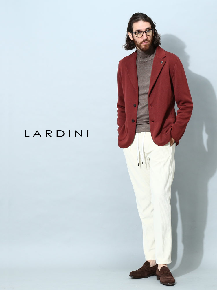 ラルディーニ メンズ ジャケット LARDINI ブランド ニットジャケット アウター テーラード カーディガン 無地 【サカゼン公式通販】