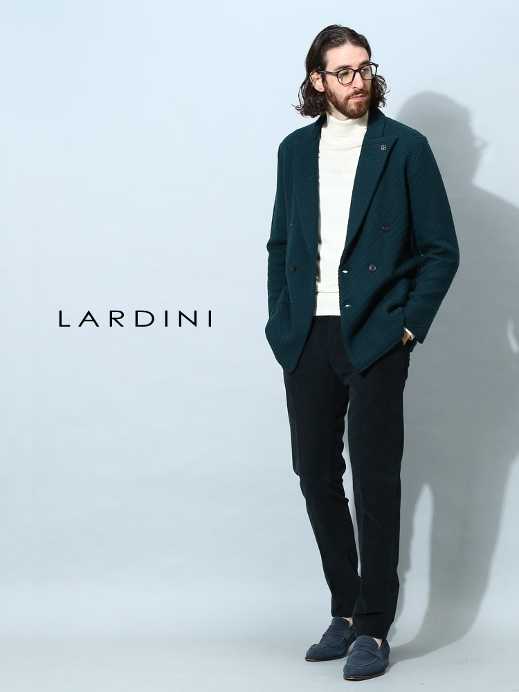 ラルディーニ メンズ ジャケット LARDINI ブランド ニットジャケット 