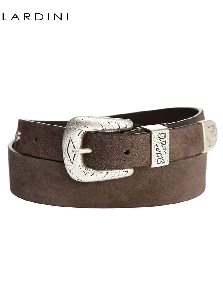 ラルディーニ メンズ ベルト LARDINI ブランド ベルト スエード レザー バックル ピン式 大きいサイズ LDCNT11459061