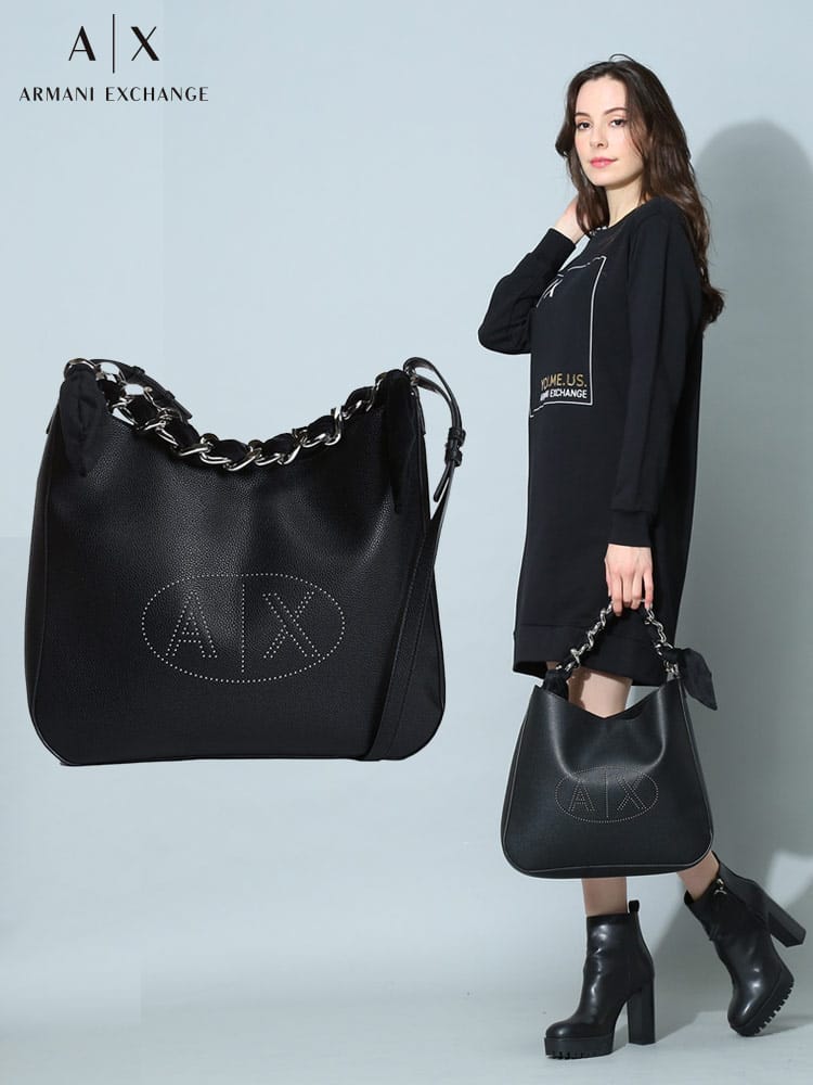 【オンラインストア限定】 アルマーニ レディース バッグ アルマーニエクスチェンジ ARMANI EXCHANGE ブランド 鞄 トートバッグ ショルダーバッグ ロゴ スタッズ AEL9428592F753