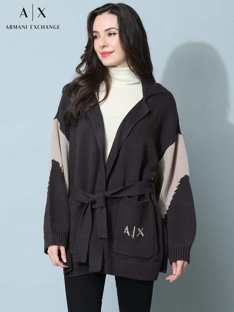 【オンラインストア限定】 アルマーニ レディース カーディガン アルマーニ エクスチェンジ ARMANI EXCHANGE ブランド トップス ニット ガウン AEL6LYE1AYMV3Z
