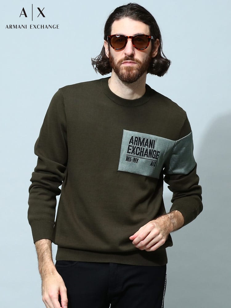 【オンラインストア限定】 アルマーニ メンズ ニット アルマーニ エクスチェンジ ARMANI EXCHANGE ブランド トップス セーター ロゴ AE6LZM1AZMU7Z