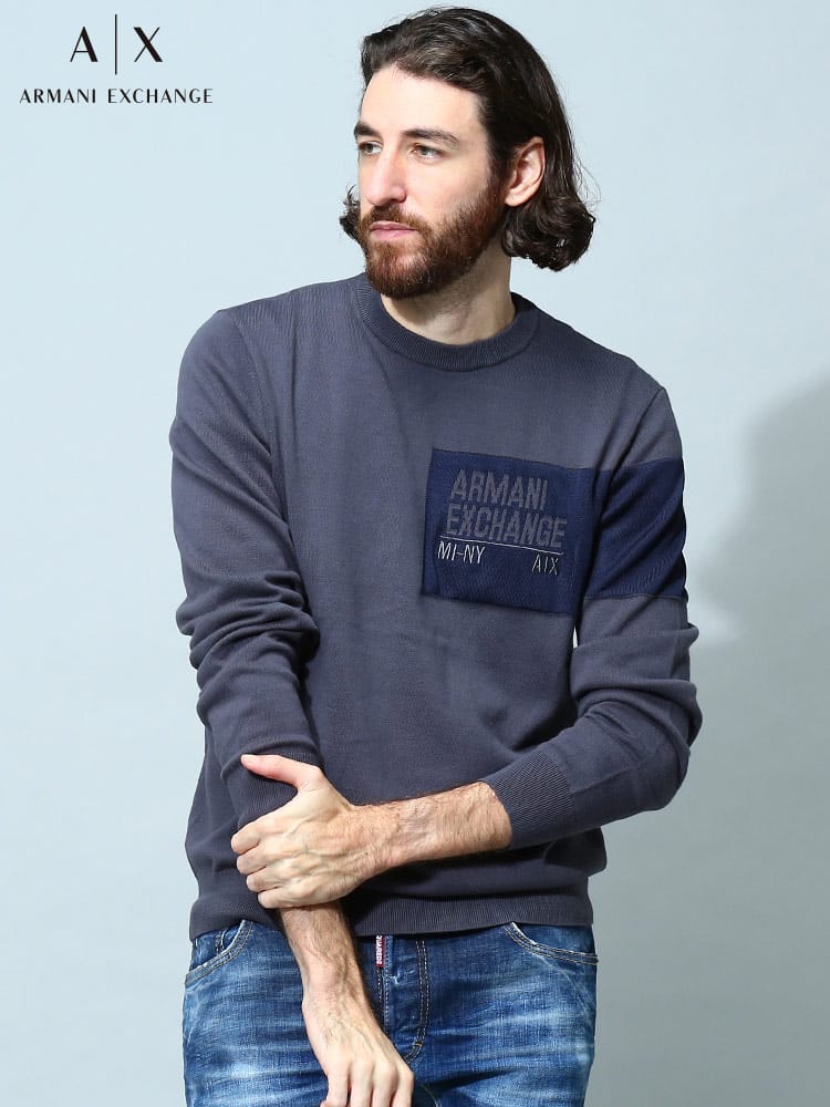 【オンラインストア限定】 アルマーニ メンズ ニット アルマーニ エクスチェンジ ARMANI EXCHANGE ブランド トップス セーター ロゴ AE6LZM1AZMU7Z