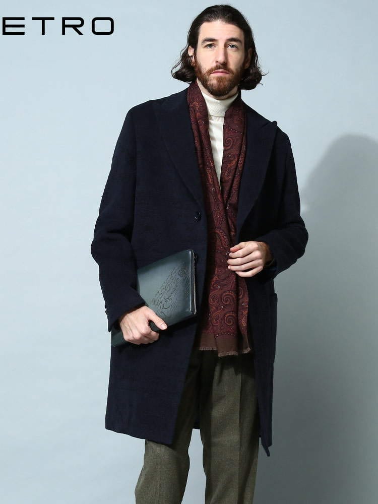 ETRO (エトロ) カシミヤ混 総柄 シングル コート ET222U1C3710093 ブランド
