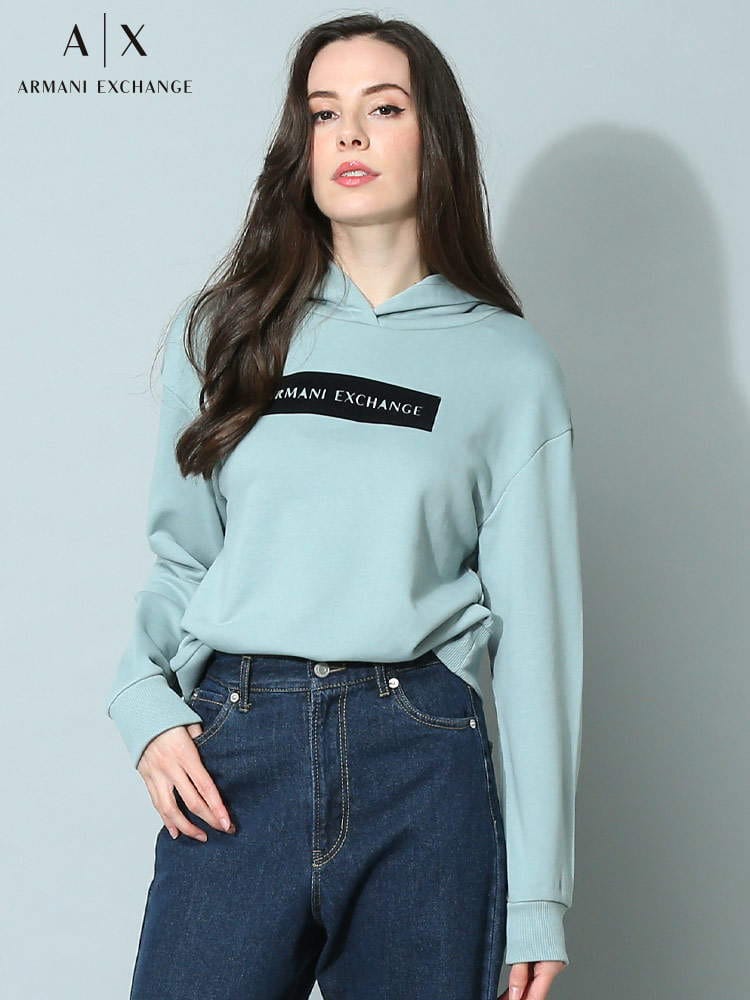【オンラインストア限定】 アルマーニ レディース パーカー アルマーニ エクスチェンジ ARMANI EXCHANGE ブランド  トップス 長袖 スウェット ロゴ プリント AEL6LYM10YJE5Z