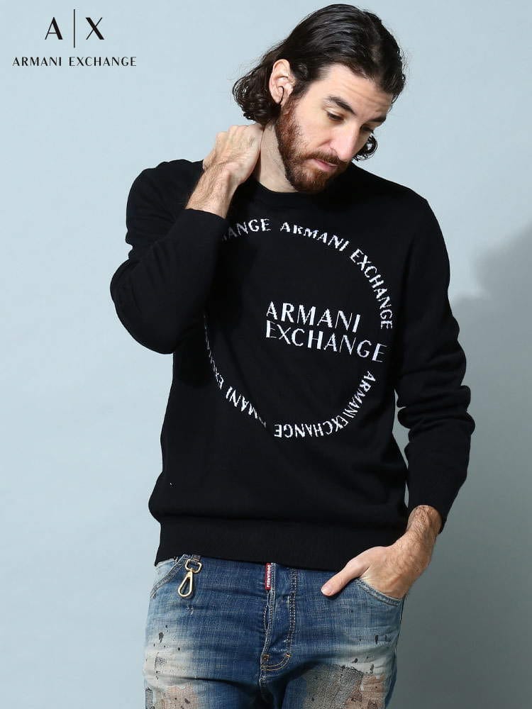 【オンラインストア限定】 ARMANI EXCHANGE (アルマーニエクスチェンジ) サークルロゴ クルーネック ニット AE6LZM1CZM1KZ