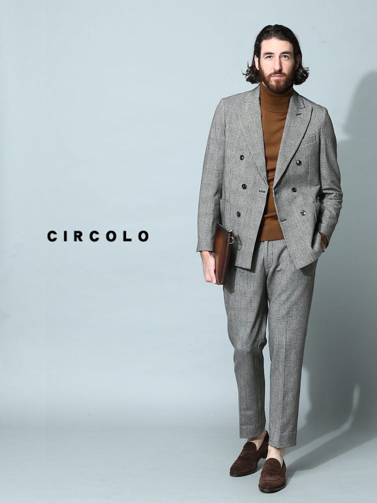 CIRCOLO 1901 (チルコロ1901) ストレッチ グレンチェック ダブル 