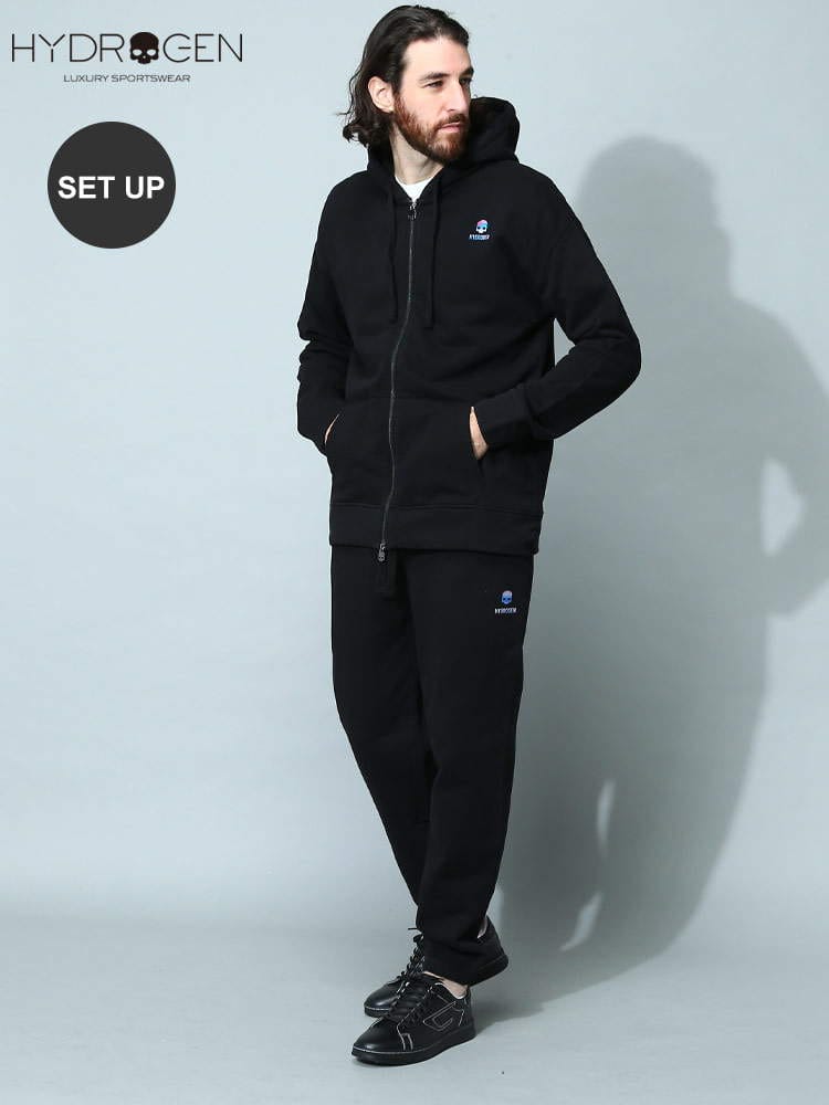 ハイドロゲン メンズ セットアップ HYDROGEN ブランド セット スウェット パーカー スウェットパンツ 裏起毛 ロゴ スポーツ HY310602310608