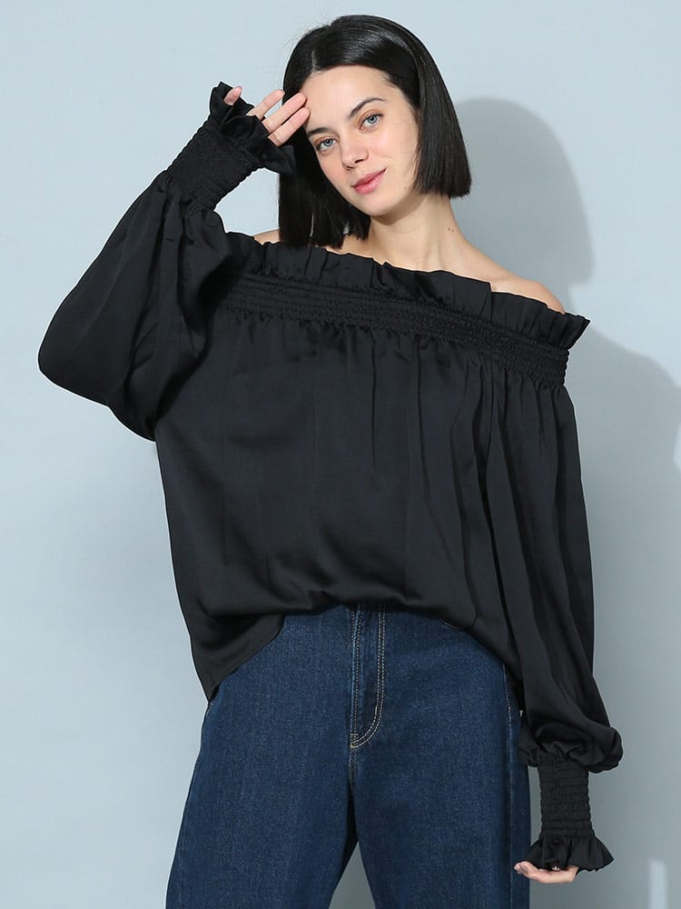 シーバイクロエ レディース ブラウス SEE BY CHLOE  ブランド シャツ トップス ギャザー オフショルダー SCCHS22AHT06026