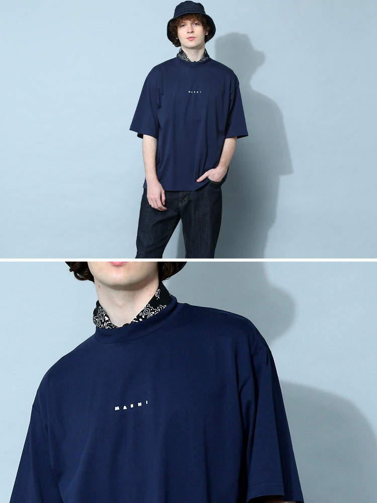 新品 48 22ss MARNI 胸ミニロゴ Tシャツ 黒 3712 - トップス