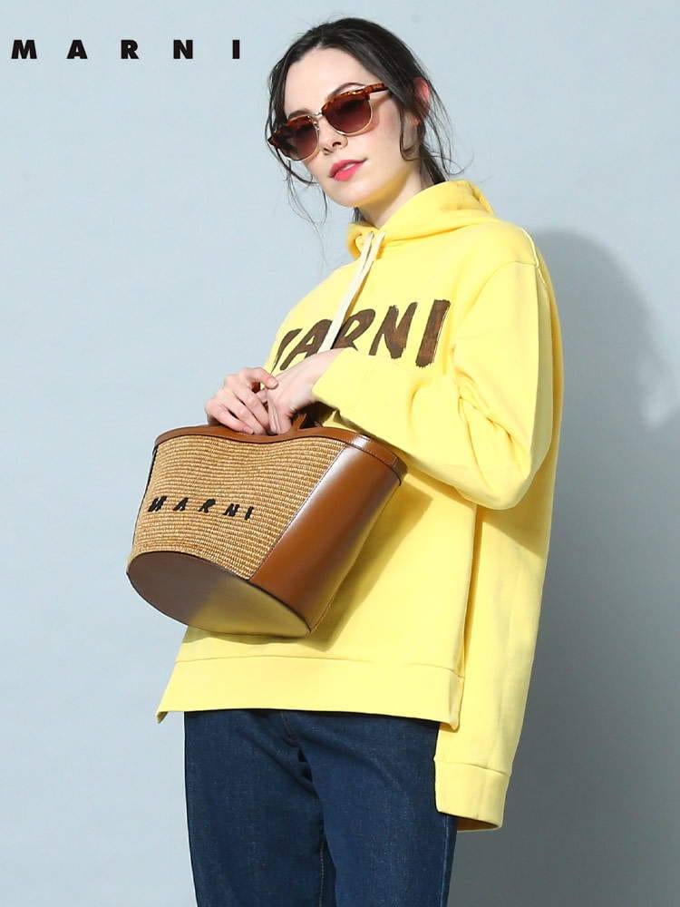 MARNI マルニ  レディース パーカー スウェット ロゴプリント プルオーバー オーバーサイズ ブランド ロゴ  【春夏新作】 MALFLJE0179P1