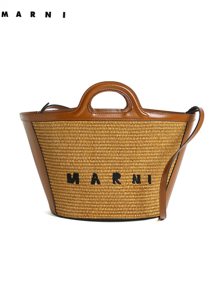 MARNI マルニ かごバッグ トートバッグ TROPICALIA レザー ラフィア ハンドバッグ ショルダーバッグ ロゴ 鞄 トロピカリア ブランド MALBMMP0068Q0