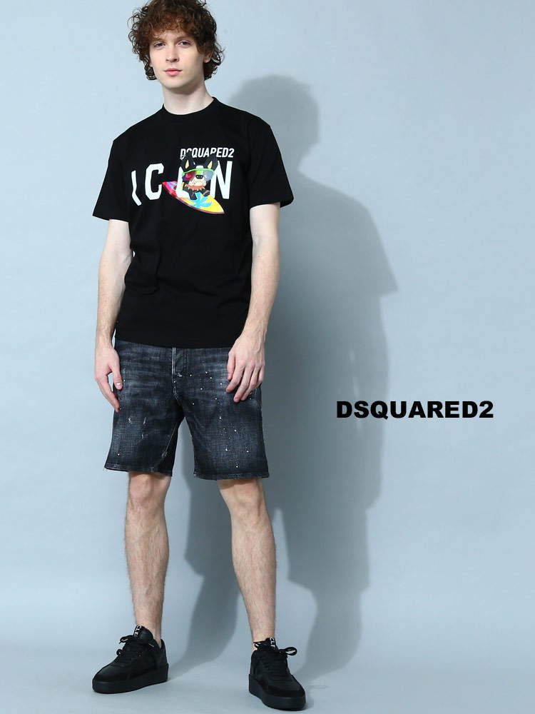 DSQUARED2 ディースクエアード ダメージ ボタンフライ デニム ショートパンツ メンズ ブランド ハーフパン【サカゼン公式通販】