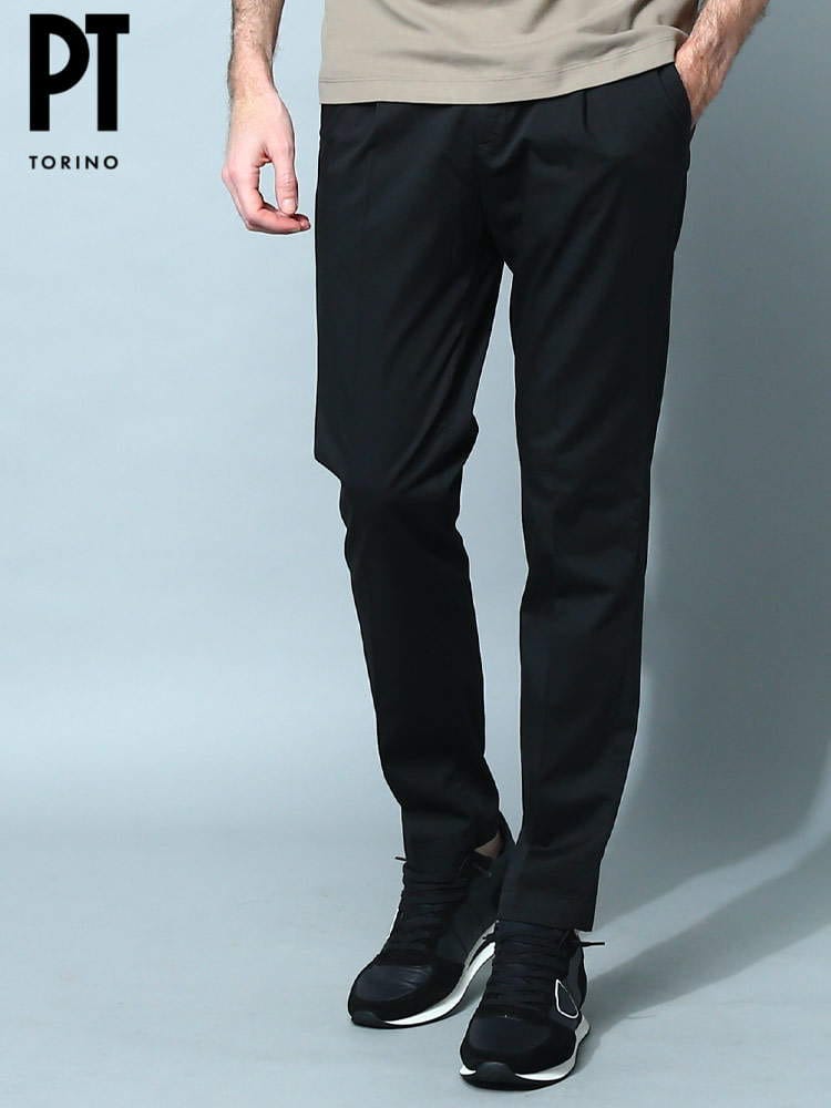 PT TORINO (ピーティートリノ) ストレッチコットン ワンタック パンツ PTMAZA0CL1RO05