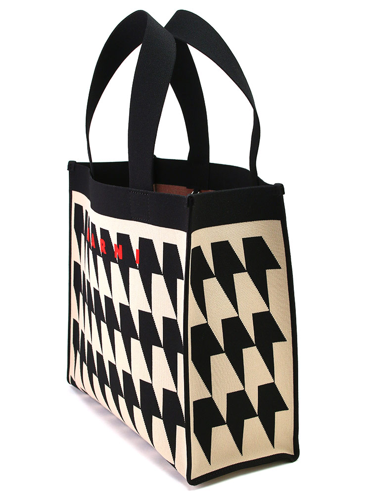 MARNI マルニ 千鳥格子 ジャカード トートバッグ TOTE MEDIUM ブランド レディース MASHMQ004【サカゼン公式通販】