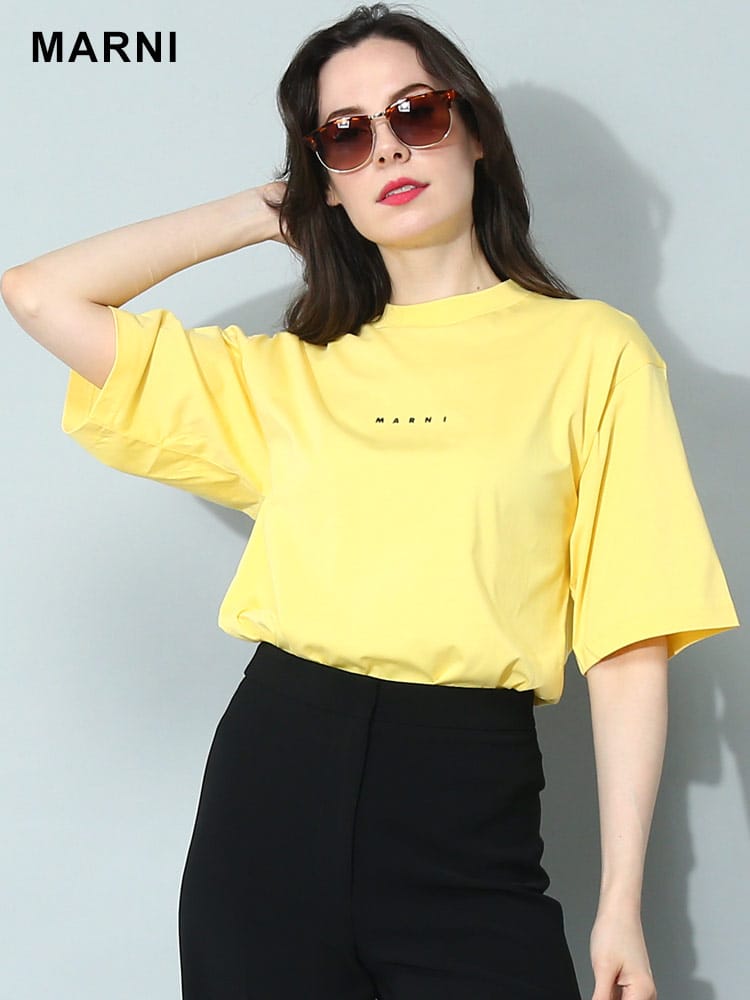 MARNI (マルニ) オーガニックコットン ミニロゴ クルーネック 半袖 T 