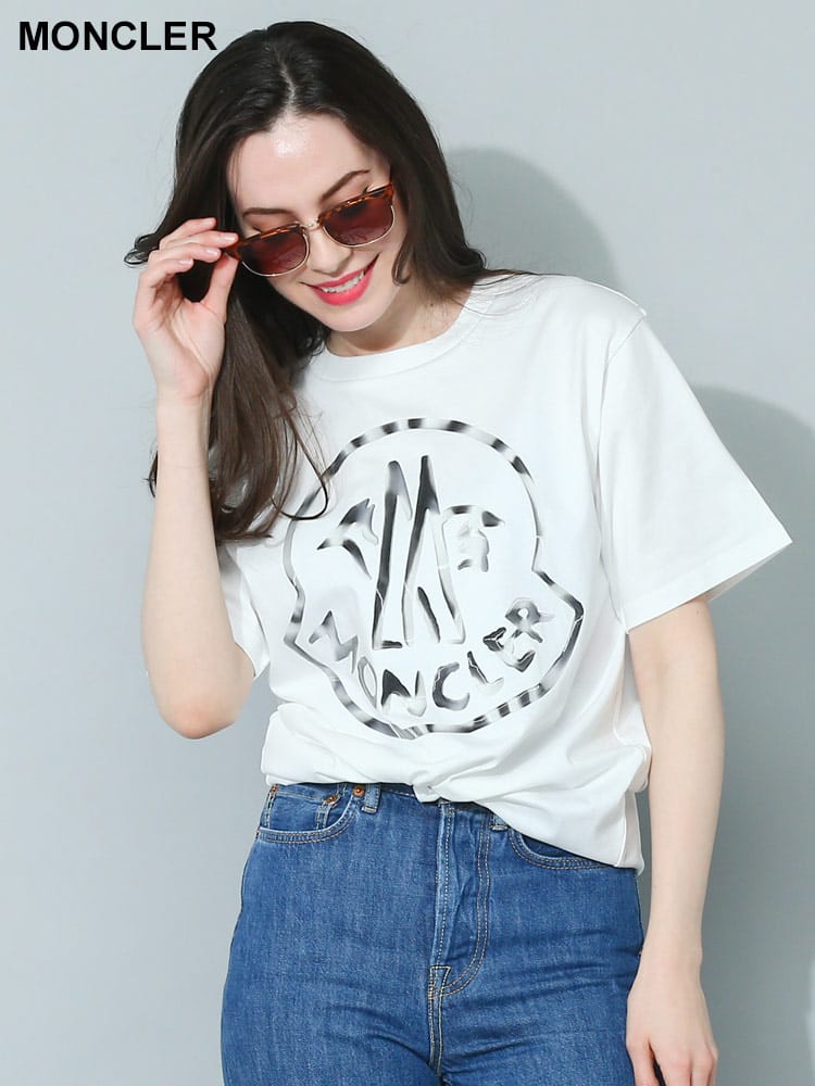 MONCLER (モンクレール) BIGマークプリント クルーネック 半袖 Tシャツ MCL8C00018899WS レディース ブランド