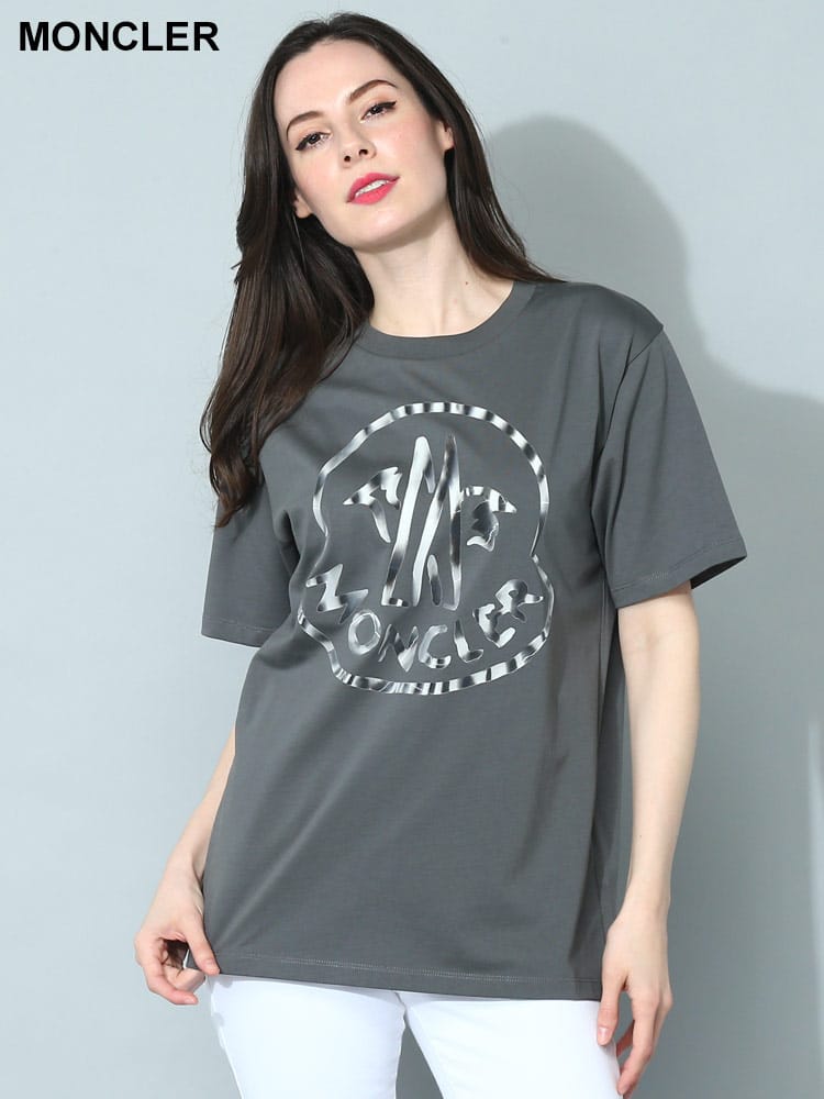MONCLER (モンクレール) BIGマークプリント クルーネック 半袖 Tシャツ MCL8C00018899WS レディース ブランド