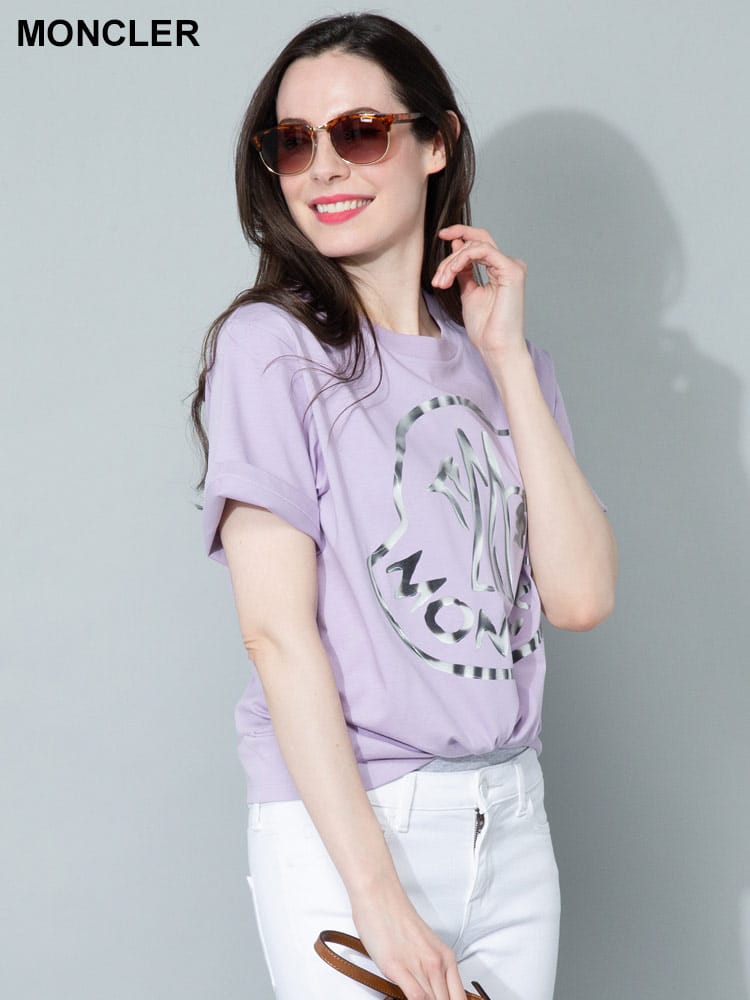 MONCLER (モンクレール) BIGマークプリント クルーネック 半袖 Tシャツ MCL8C00018899WS レディース ブランド