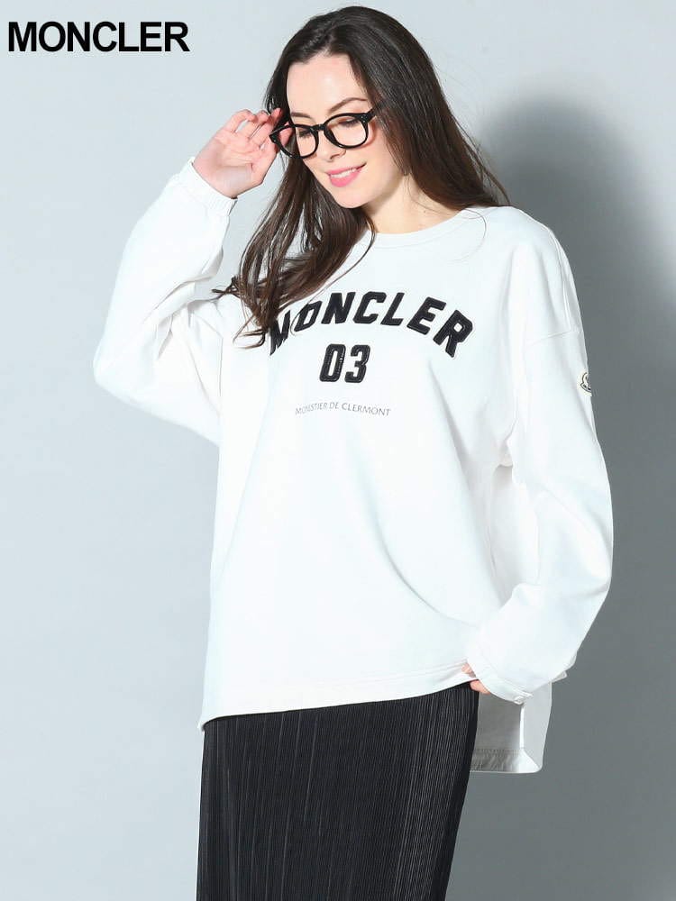 MONCLER (モンクレール) カレッジロゴ クルーネック トレーナー MCL8G00002899WC レディース スウェット