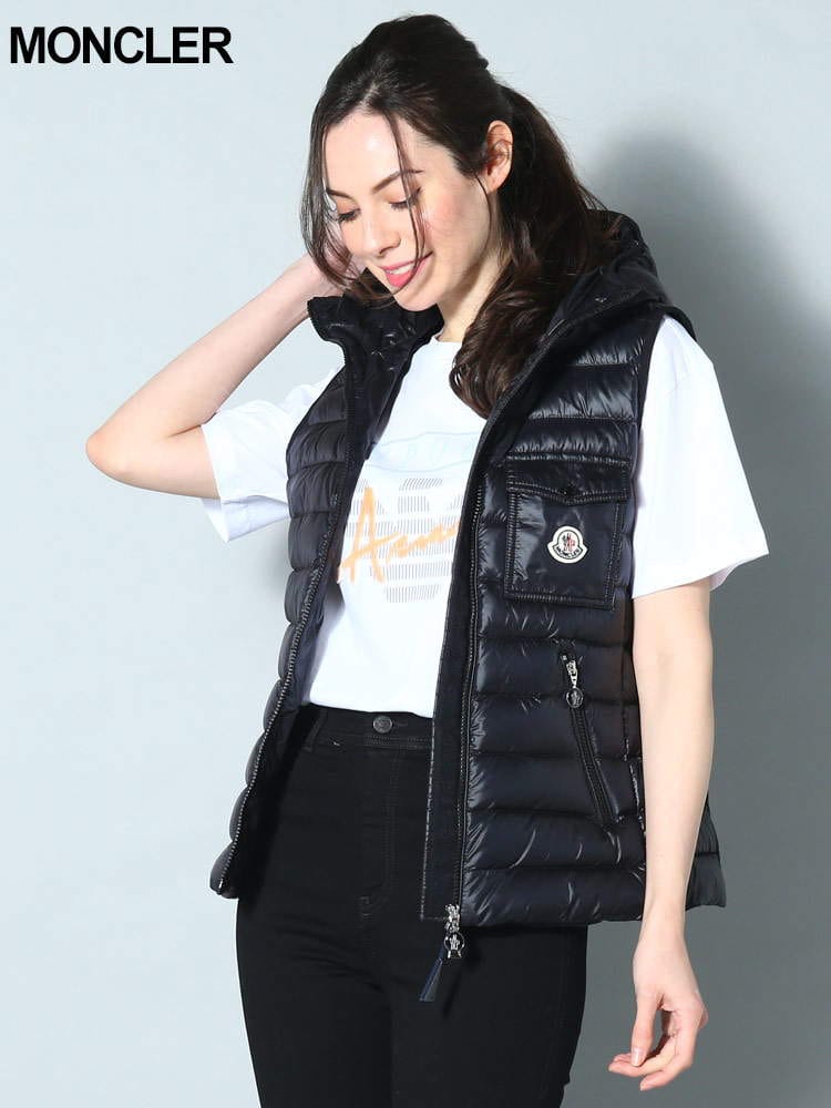 MONCLER (モンクレール) フード フルジップ ダウンベスト Glygos  