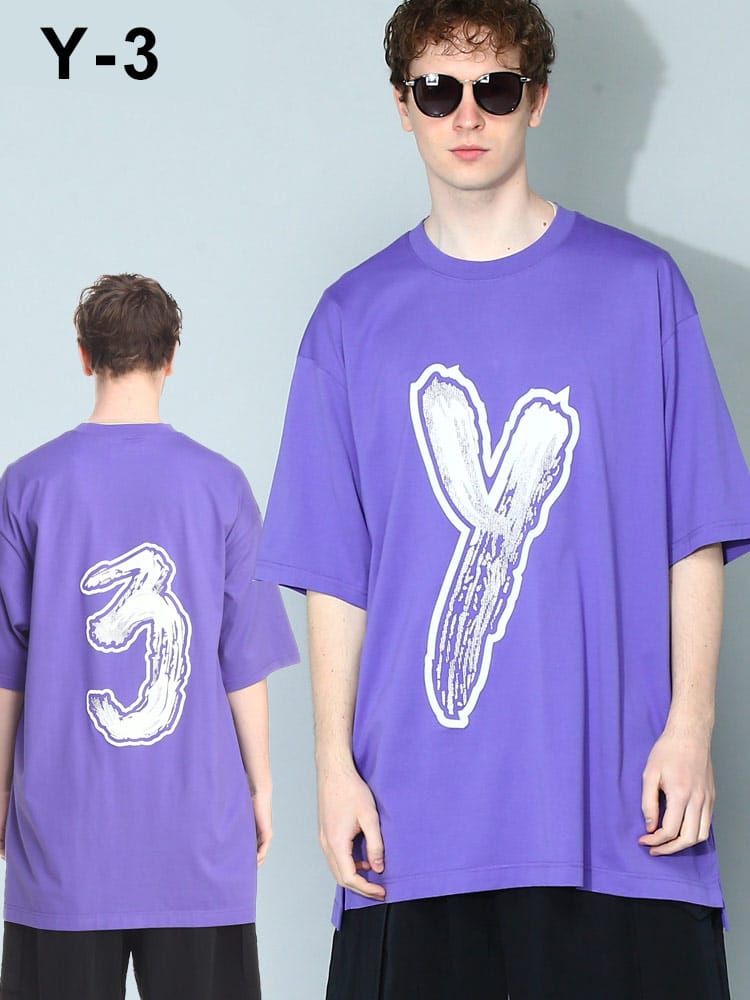 Y-3 (ワイスリー) ロゴプリント クルーネック ルーズ 半袖 Tシャツ LOGO GFX TEE Y3HY1273 メンズ ブランド