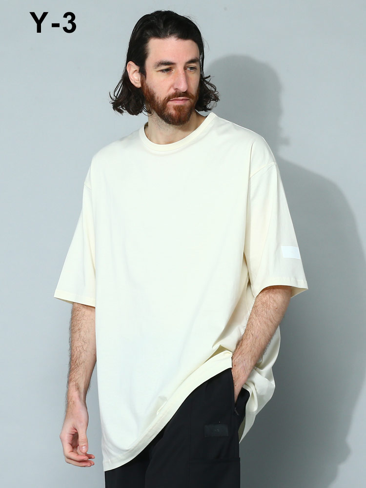 Y-3 (ワイスリー) 袖ロゴ クルーネック ルーズ 半袖 Tシャツ BOXY TEE Y3IB4801 メンズ ブランド