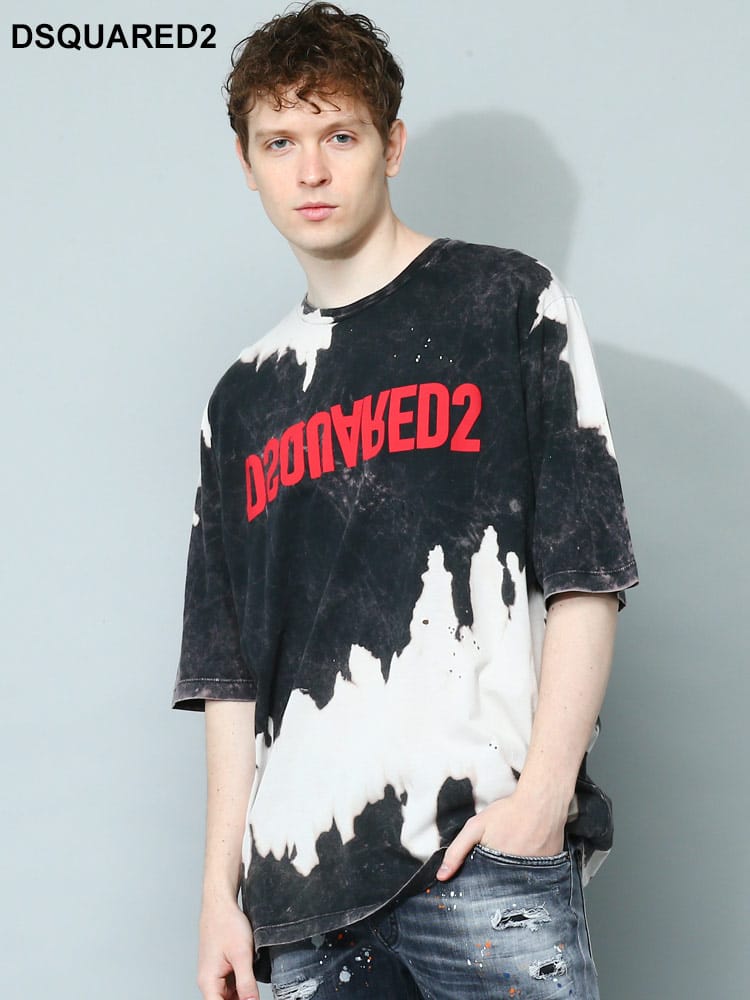 DSQUARED2 (ディースクエアード) タイダイ ロゴプリント クルーネック 半袖 Tシャツ D2GD1110S21600 ブランド メンズ