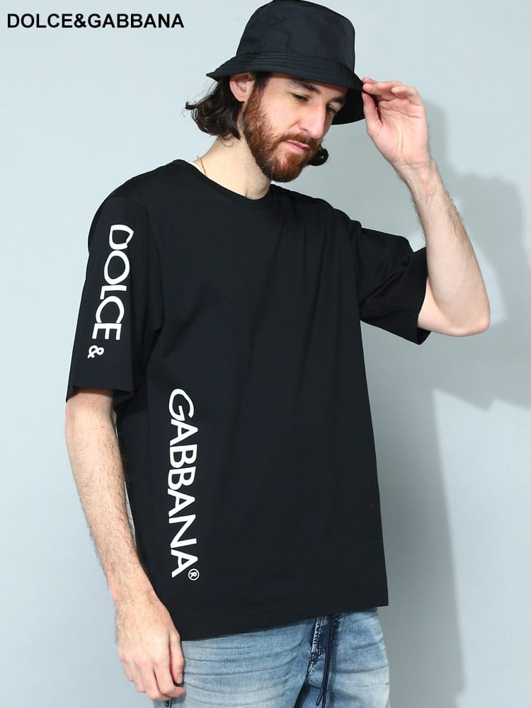 DOLCE&GABBANA (ドルチェ ＆ ガッバーナ) サイドロゴ クルーネック 半袖 Tシャツ メンズ ブランド DGG8PC7THU7MA