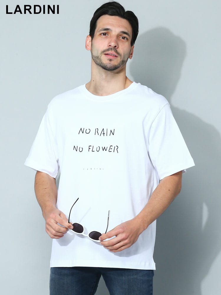 メンズ ブランドLARDINI (ラルディーニ) フロントプリント クルーネック 半袖 メンズ ブランド Tシャツ LDLT01LT6010