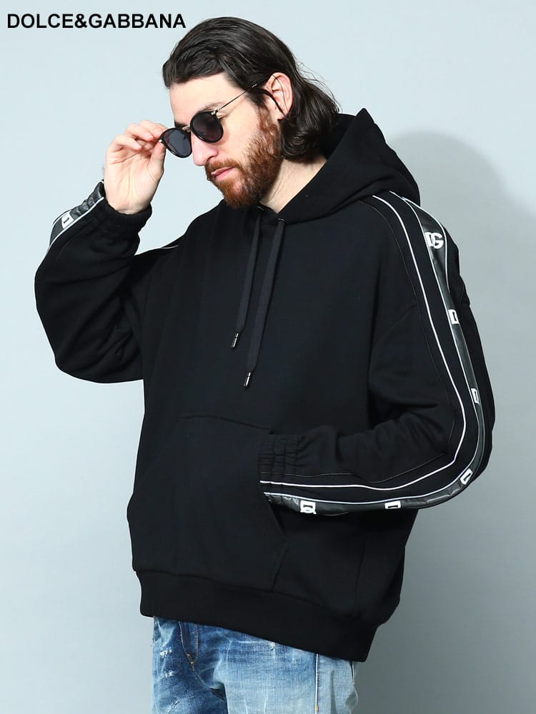 DOLCE&GABBANA (ドルチェ ＆ ガッバーナ) ロゴライン プルオーバー パーカー メンズ ブランド DGG9ZQ1THU7CK
