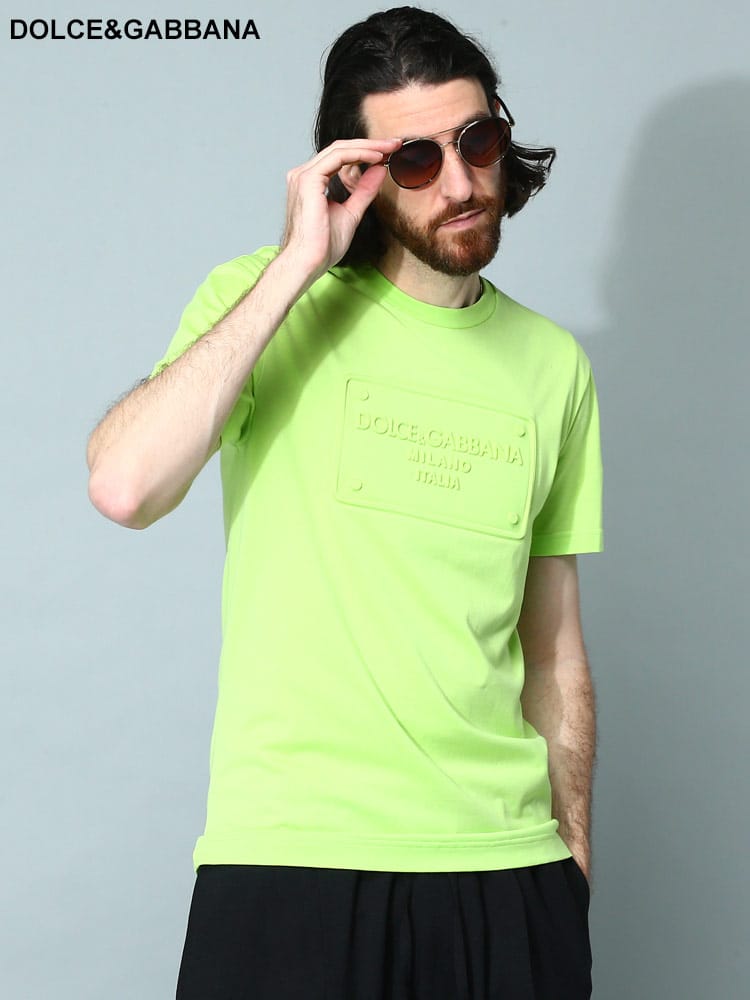 DOLCE&GABBANA (ドルチェ ＆ ガッバーナ) エンボスロゴ クルーネック 半袖 Tシャツ メンズ ブランド DGG8PP4ZFU7EQ