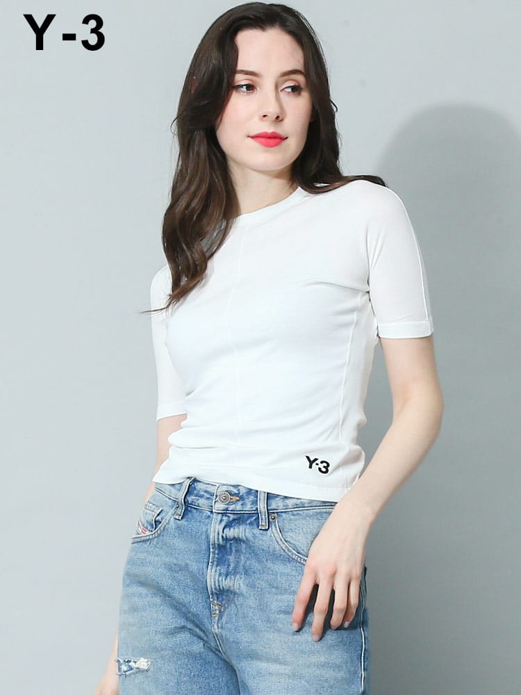 Y-3 (ワイスリー) クルーネック タイト 半袖 Tシャツ FITTED SS TEE Y3LHY14031249 ブランド レディース