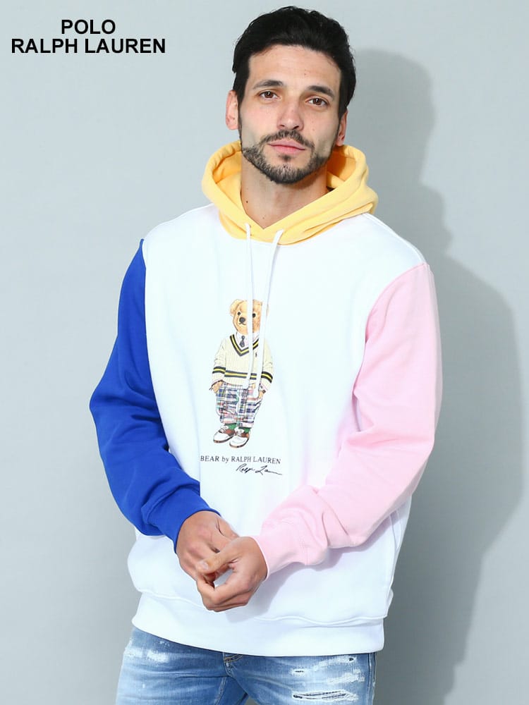 POLO RALPH LAUREN (ポロラルフローレン) 裏起毛 BEAR マルチカラー プルオーバー パーカー メンズ ブランド RL710853351